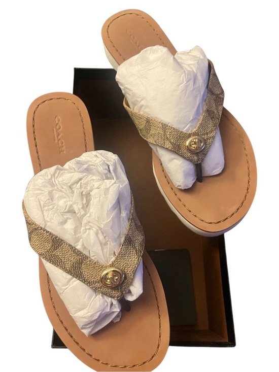 Coach Shoes - Coach Shelly Flip Flop Sandals in box